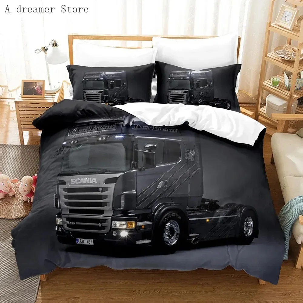 

3D Truck Bedding Set Car Series Duvet Cover for Kids Bed Cover Queen Size Bedroom Bed Cover and Pillowcase Polyester Quilt