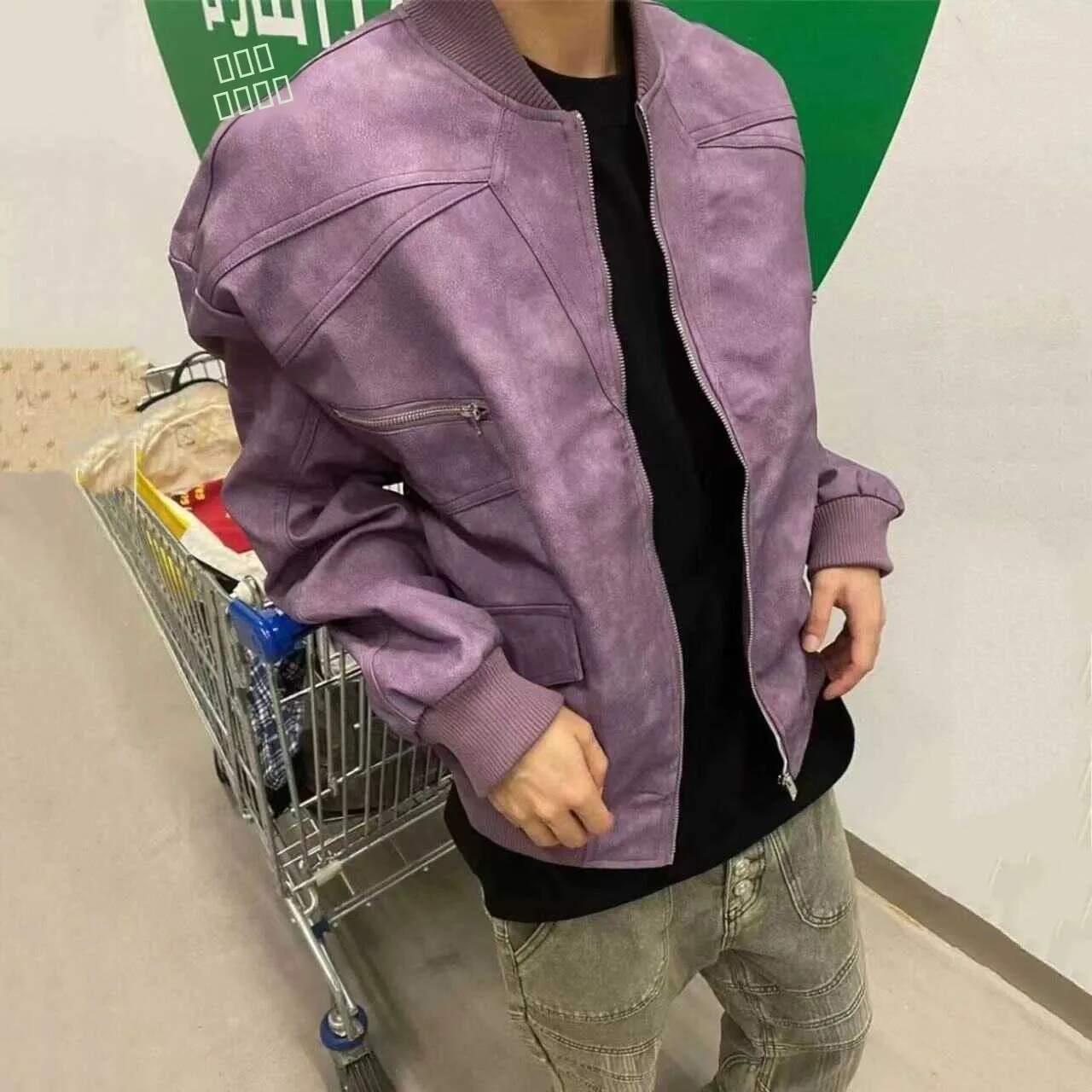 

American Retro PU Leather Jaet Men's Spring Autumn Design Sense High Street Outerwear Trendy Flight Motorcycle Jaet