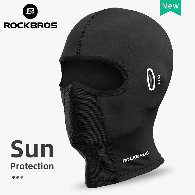 ROCKBROS Sun Protection Cycling Face Mask Motorcycle Ice Silk Full Face Headgear For Summer Men Women Anti-UV Scarf