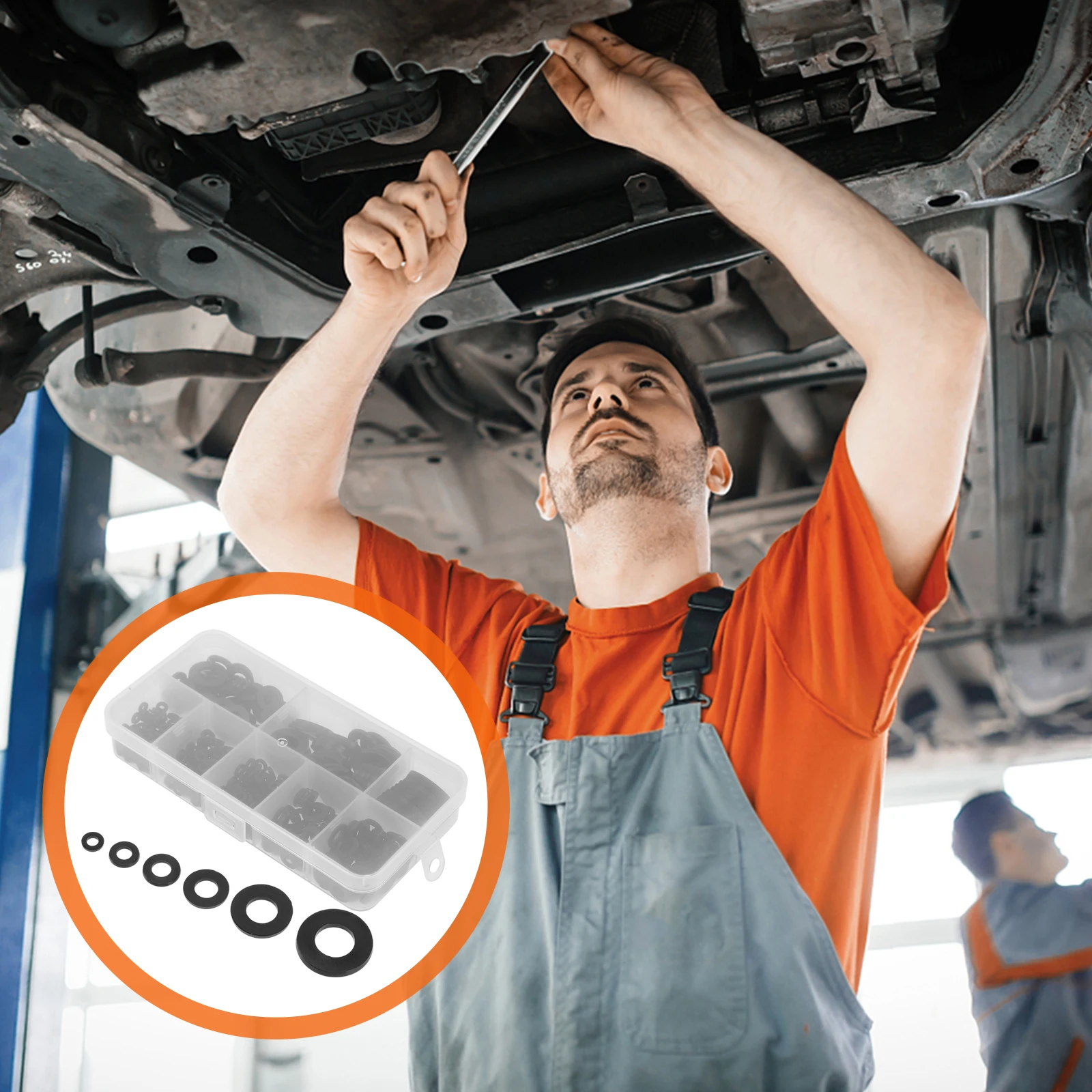 

500Pcs Waterproof Flat Nylon Washers Assortment Kit Strong Corrosion Resistant Fastener Gaskets for Stroke Engine Use