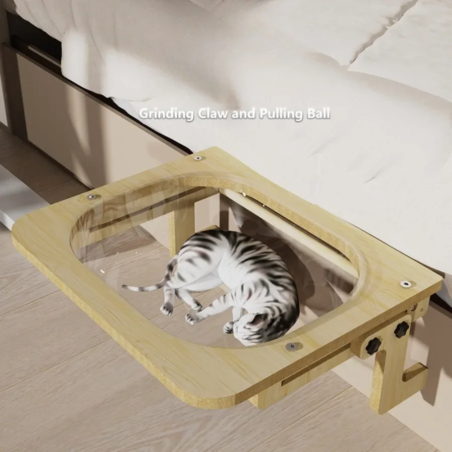 TTTWood Cat Bed Space Capsule Cat House Transparent Non Perforated Suspension Balcony Window Glass Cat Bed Hammock Pet Supplies