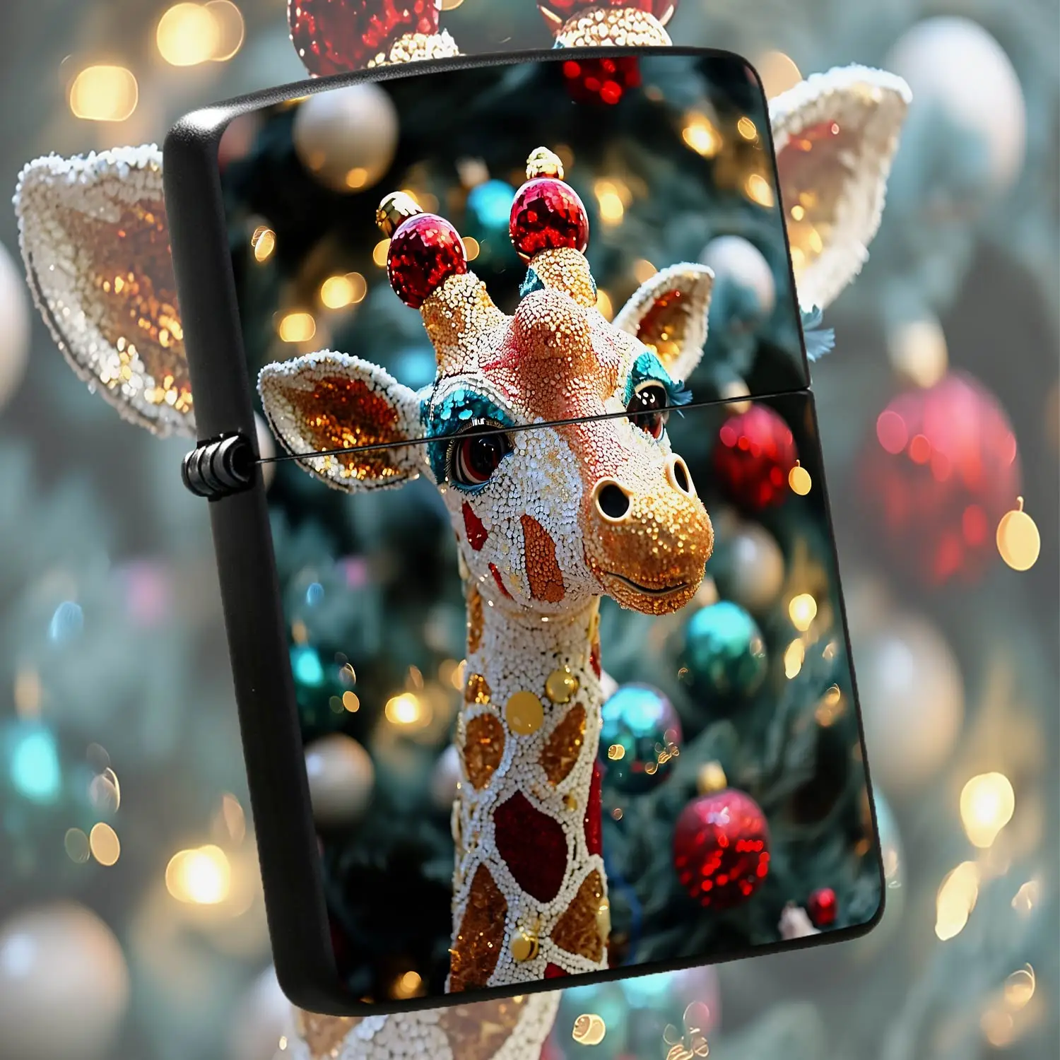 Fun Christmas Sequin Giraffe Portable Lighter, Festive Vibe Holiday Companion Gift, Practical Daily Tool For Lighting Candles And Incense At Home Outdoors, Novelty Exquisite Trendy Festive Small Present For Friends And H A Humorou And Inter
