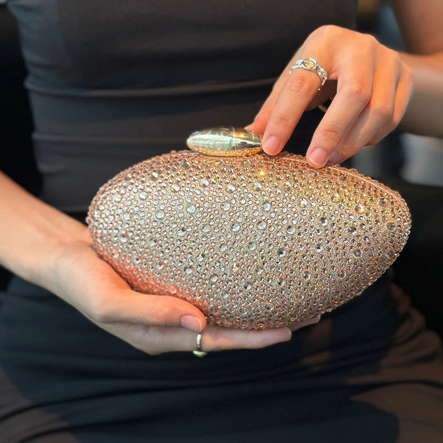 

Irregular Sparkling Evening Bag Women Clutch Purse Water Diamond With Satin Lining Bags For Dinner Wedding Shopping Party Bridal