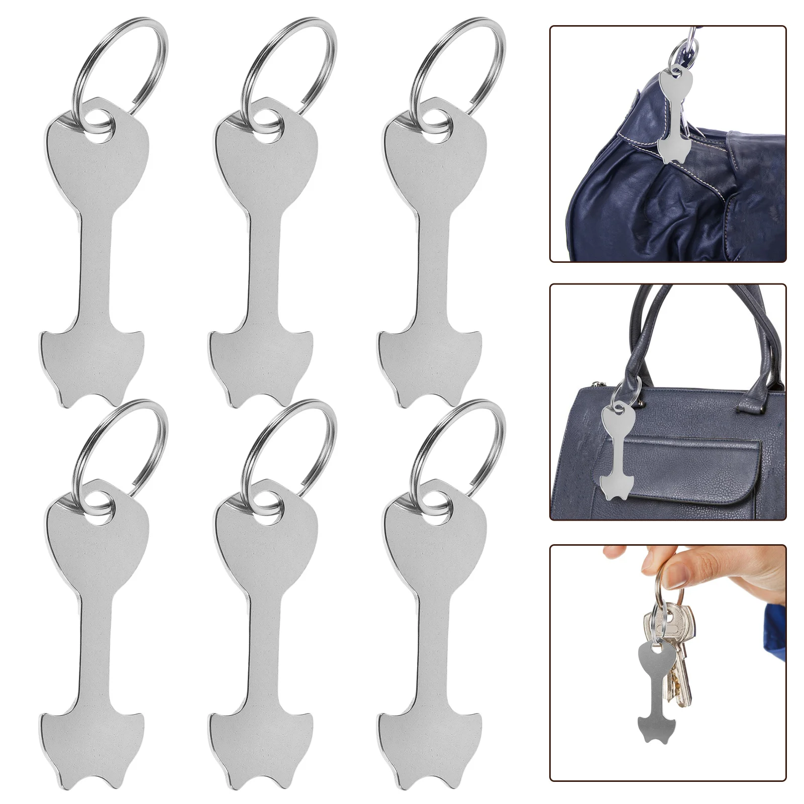 6 Pcs Cart Token Trolley Tokens Key Ring Shopping Coin Keyring Portable Remover Accessory Openers