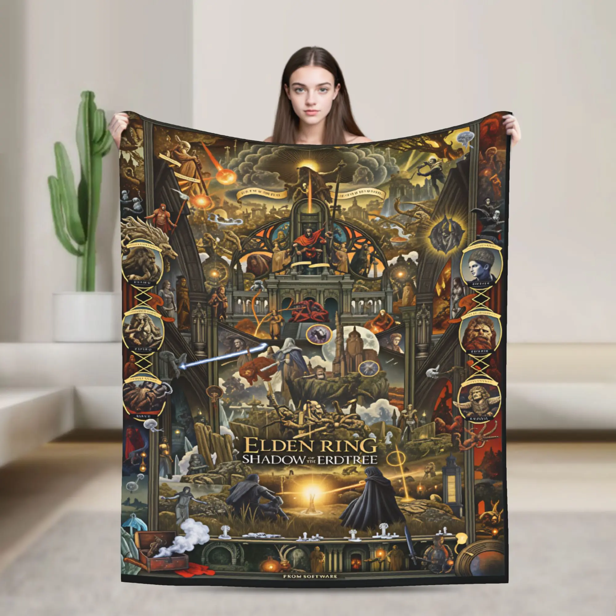 Eldens Rings Gamer Super Soft Blanket  Travel Office Plush Throw Blanket Novelty Living Room Flannel Bedspread Sofa Bed Cover