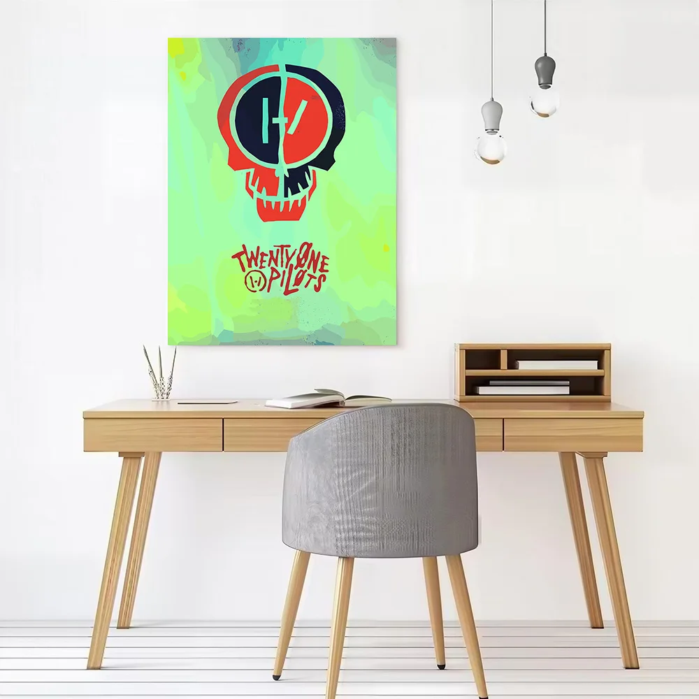 Twenty One Pilots Skull Art Poster Customizable Printed Canvas Painting for Pictures Wall Art Room Decoration Gaming Wand Deko