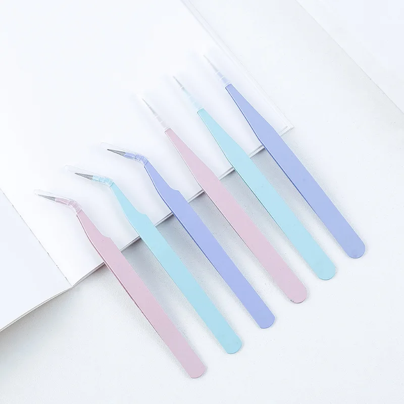 Macaron Metal Tweezers Hand Tool Clamp Stainless Steel Hand Book Sticker Tweezers Notebook Journal Decoration Tool