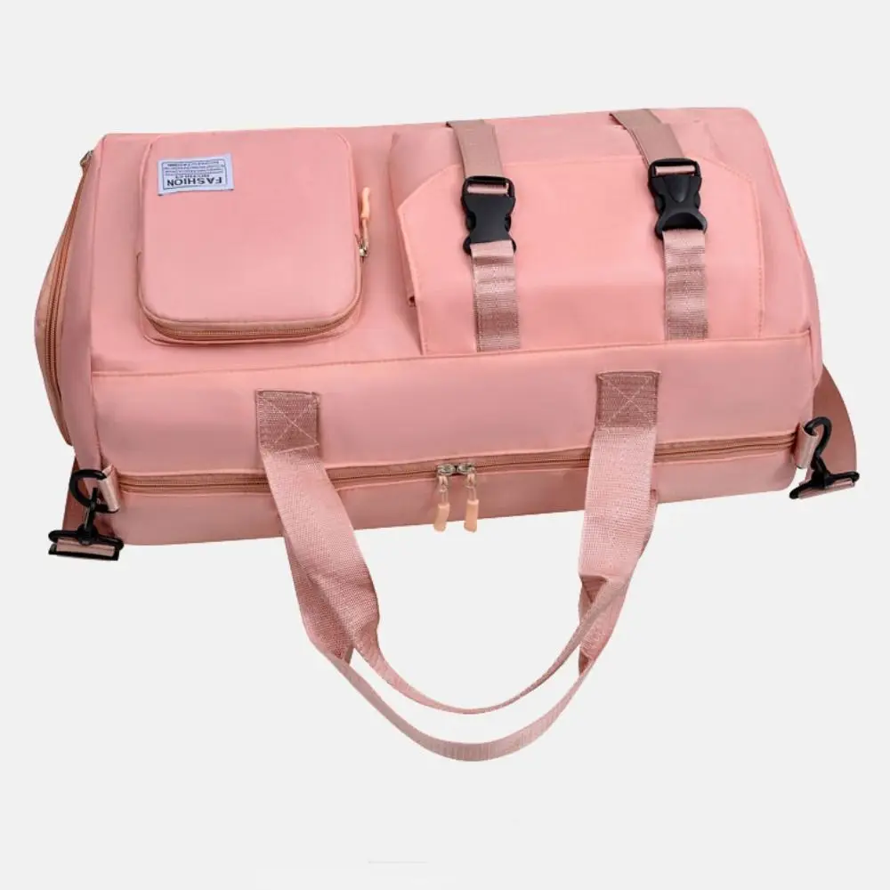 

Portable Oxford Travel Luggage Bag Sturdy Foldable Nylon Duffle Bag Short Distance Solid Color Sports Bag Trip