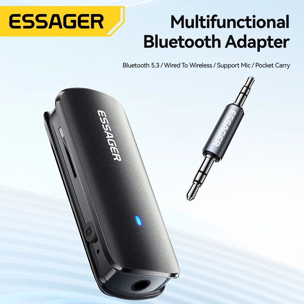 Obrázek 3: Essager Bluetooth 5.3 adaptér type-c 3.5mm audio kabel TF karta drážka multifunkční Bluetooth adaptér pro telefony tablet notebook