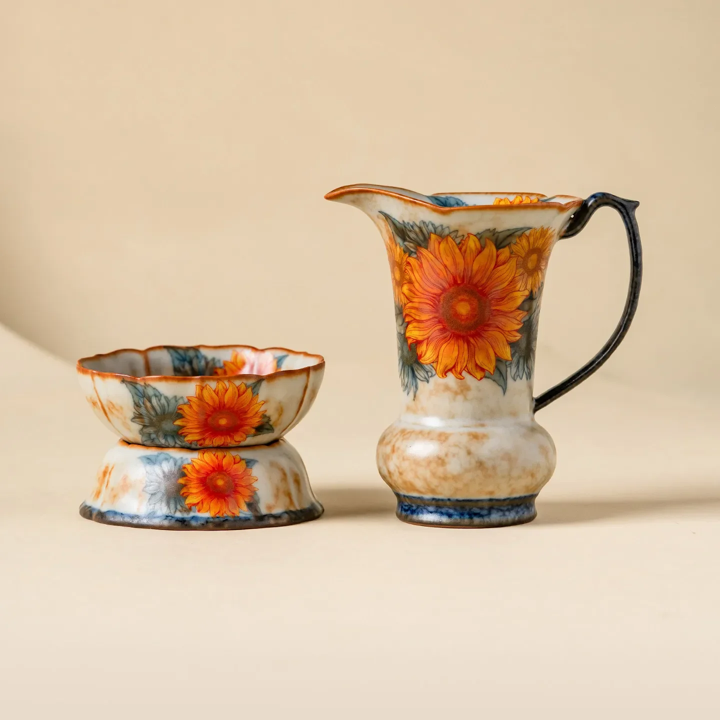Sunflower Tea Set Accessories Tea Brewing Filter Teapot Spout Diffuser Kichen Accessories Porcelain Strainer Infuser