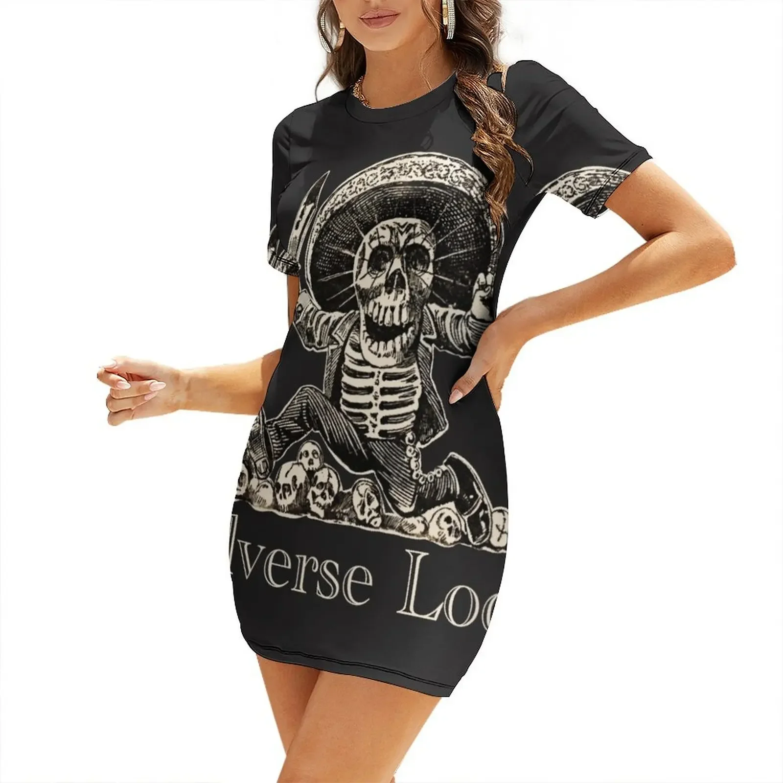 

Volverse loco! Let’s go crazy Day of the dead - Mad Mexican bandito skeleton - Short-Sleeved Dress