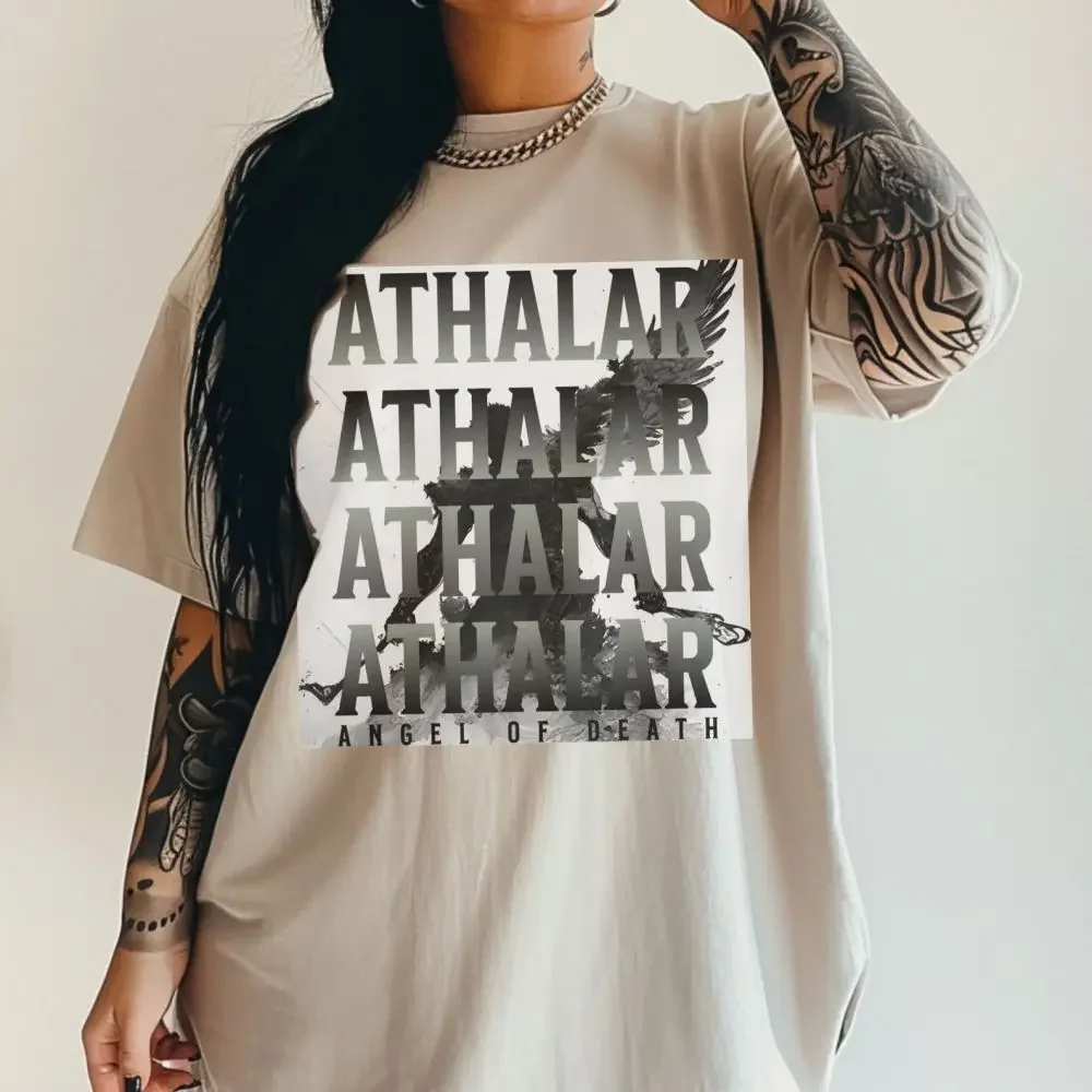 Hunt Athalar Fallen Angel LICENSED Sarah J Maas Merch Crescent 100% Cotton Loose Retro Shirt Unisex Tee Fantasy Apparel Y2K Top