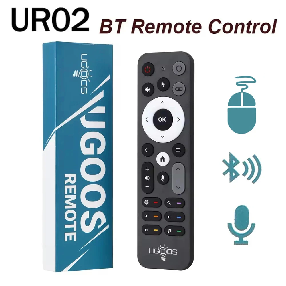 

Replace UR02 BT Voice Remote Control Replacement for Ugoos X4Q Cube Pro Extra TOX1 TOX3 TOX4 AM8 PRO AM6B PLUS TV Box TV Stick