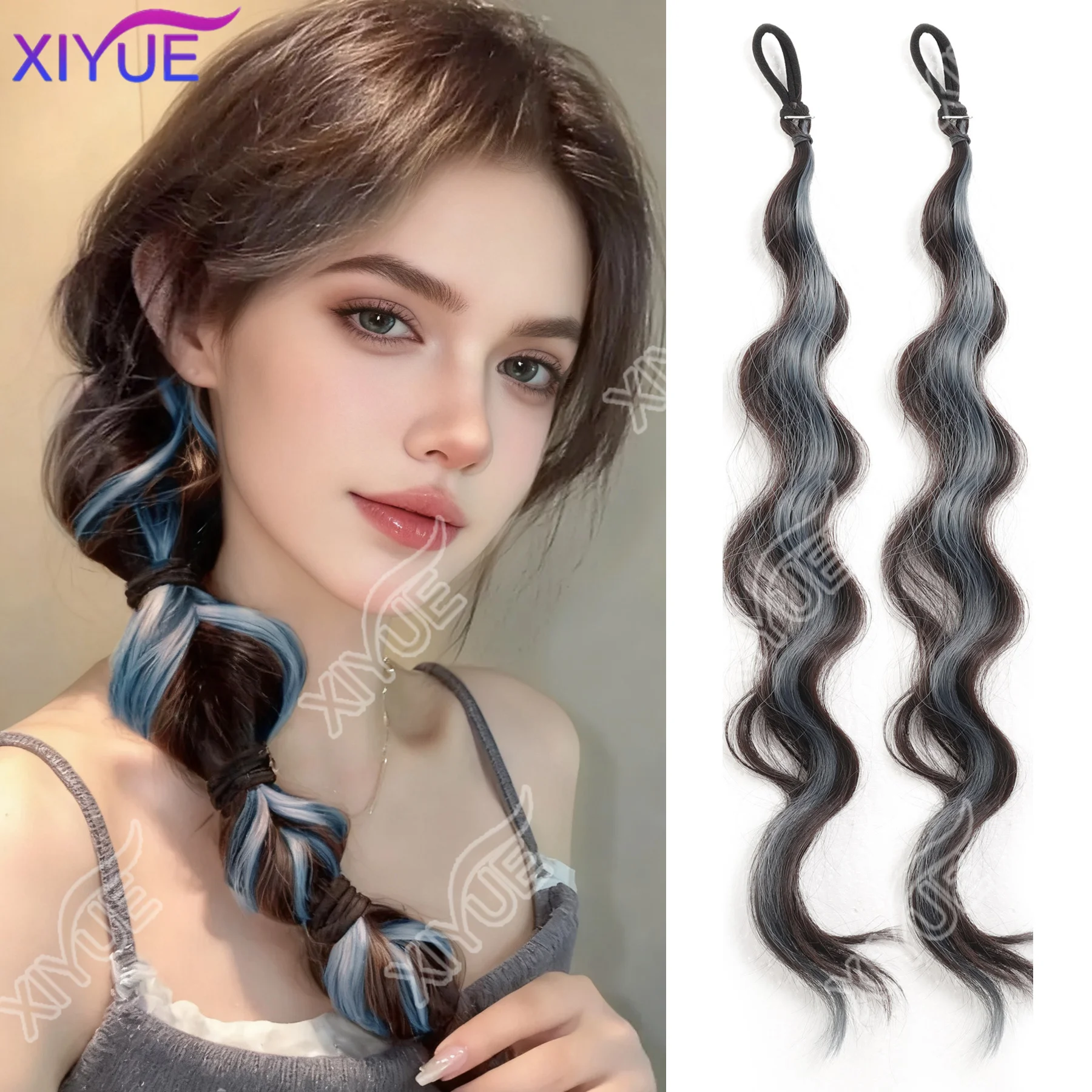 

45cm Synthetic Self-Winding Ball Head Wig Hair Bundle Female Hightlight DIY Bun Hair Bundle To Increase Hair Volume Bud Hair Bun