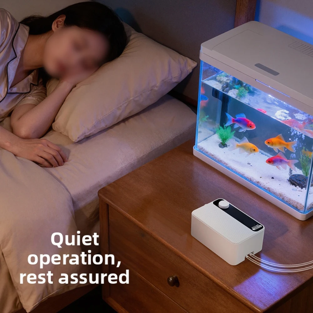 

Энергосберегающий кислородный насос для аквариума, бесшумная работа, регулируемая для небольших бытовых аквариумов и аквакультуры