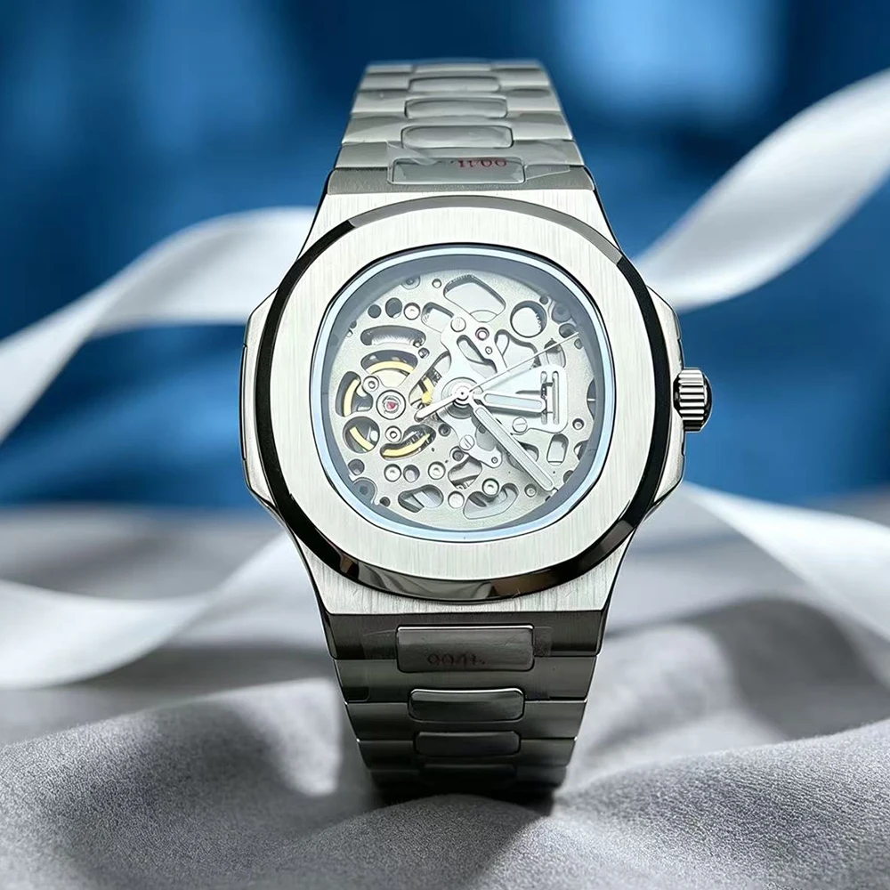 Men's customized watch NH70 mechanical watch 40mm automatic watch stainless steel hollow design suitable for NH70 movement