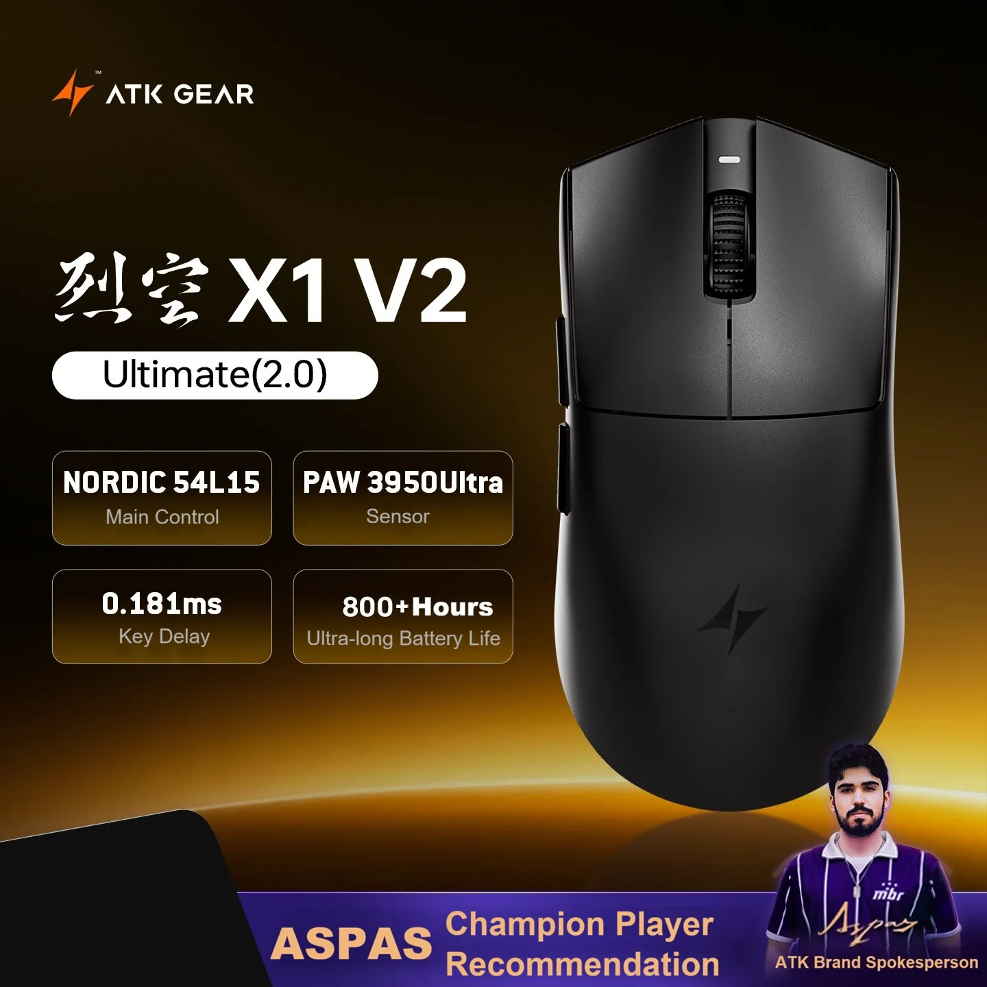 ATK X1 V2 Ultimate 2.0 Mouse Wireless PAW3950Ultra 54g Lightweight 42000DPI 750IPS 0.163ms Low Latency Gamer Accessory Gifts image 3
