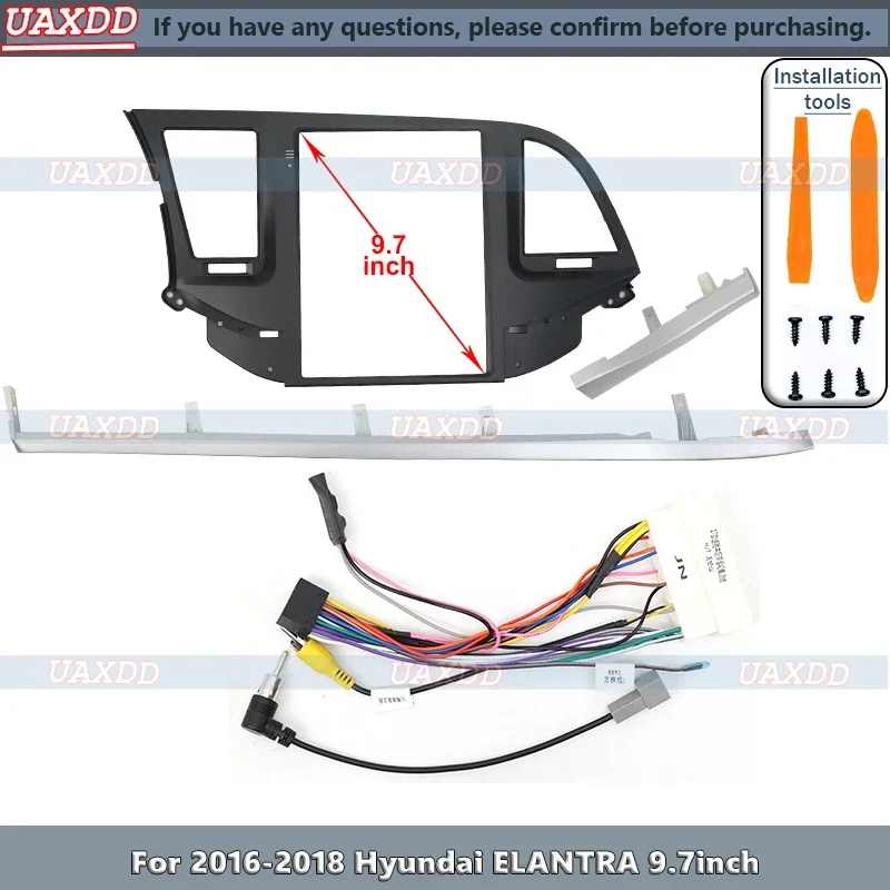 

Для Tesla стиль 2016-2018 Hyundai ELANTRA 9,7 дюйма вертикальный экран автомобильная рамка Android панель лицевой кабель жгут проводов адаптер CD canbus