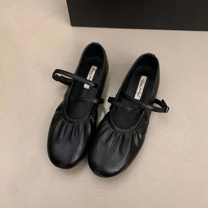 Modische Schnallenriemen-Damen-Mary-Jane-Schuhe, Lolita-Schuhe, Weiche Elegante Damen-Flats mit Runder Zehenpartie, Neue Damenschuhe – Detail 15