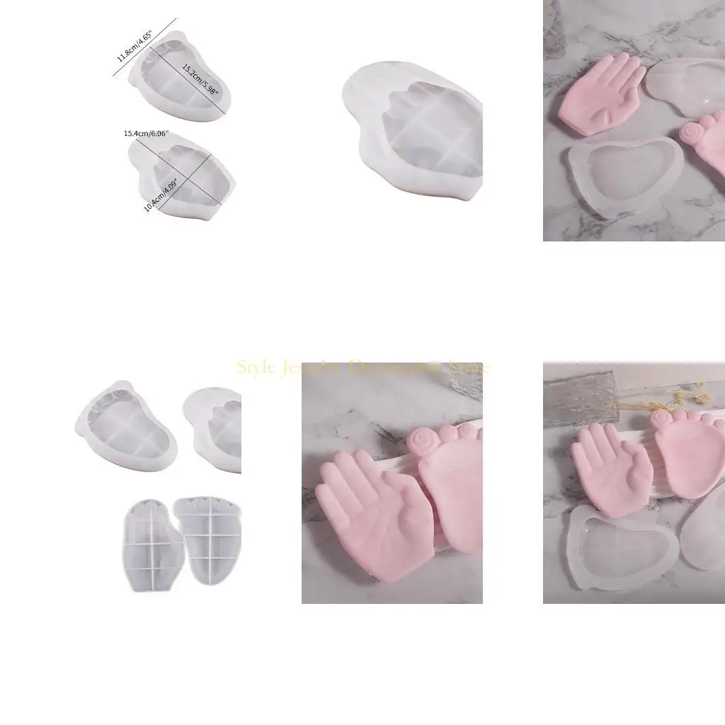 

D46E Прочная силиконовая форма для изготовления четкой формы для подножки для ног/ рук в форме рук