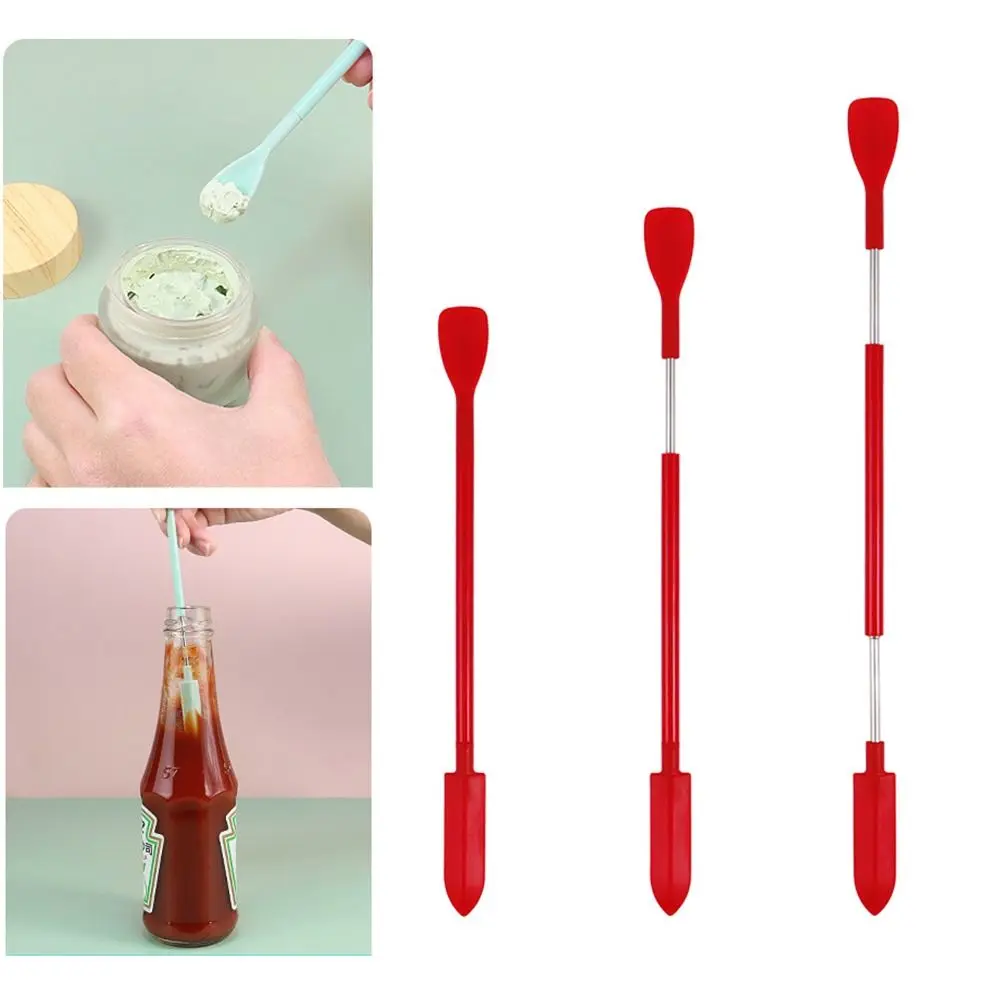 

Brush Kitchen Accessories Oil Brush Beauty Tools Silicone Telescopic Spatula Makeup Brushes Deep Bottle Scraper Cosmetics Spoon