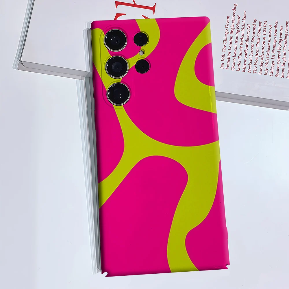 Neon -Swirls Phone Case for Samsung Galaxy S26 S25 S24 S23 Ultra Plus Luxury Double-layer anti-fall Back Cover