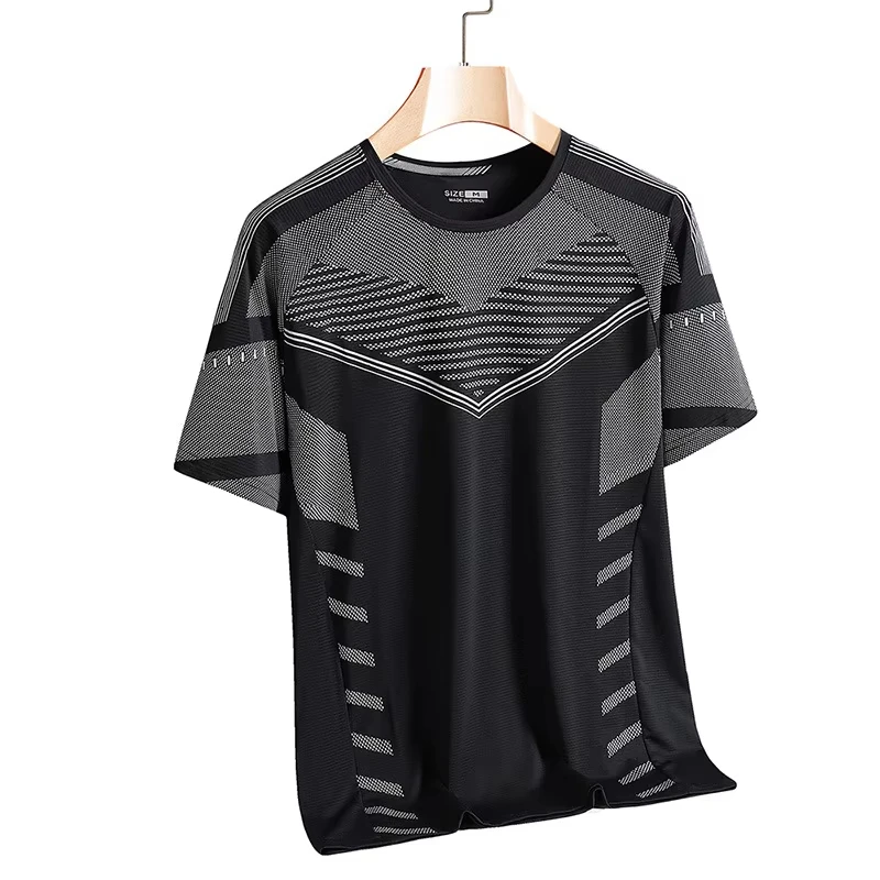 Einfache Geometrie Grafik Sport T Shirts Für Männer Sommer Casual Rundhals 3D Gedruckt Lauf T-shirts Lose Quick Dry Outdoor Tees