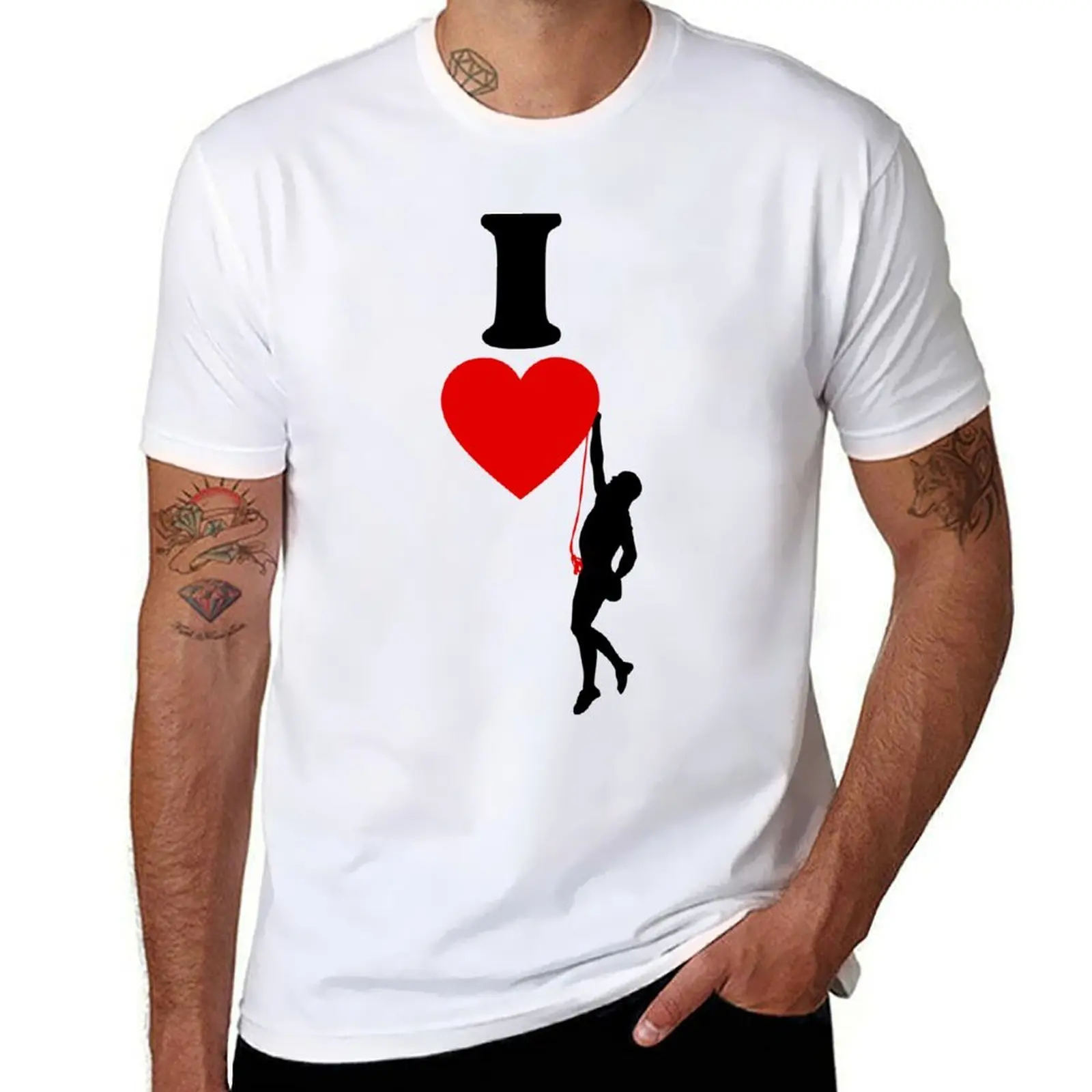 

I heart climbing, bouldering, love mountaineering T-Shirt man t shirts for men casual man t shirts for men T-Shirt