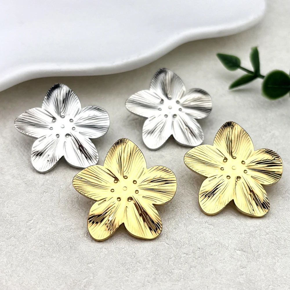 

Hypoallergenic Stylish Vintage Flower Stud Earrings For Women Earrings Gold Plated Plant Stainless Steel Party Jewelry Gift