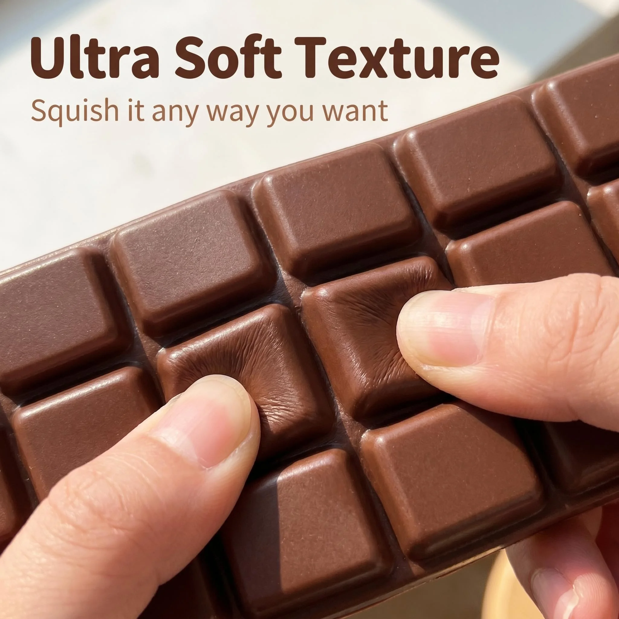 New Simulation Chocolate Bar Squishy Toy Slow Rising Fidget Toy Stress Relief ASMR Decompression Anti Anxiety Desktop Prank Gift