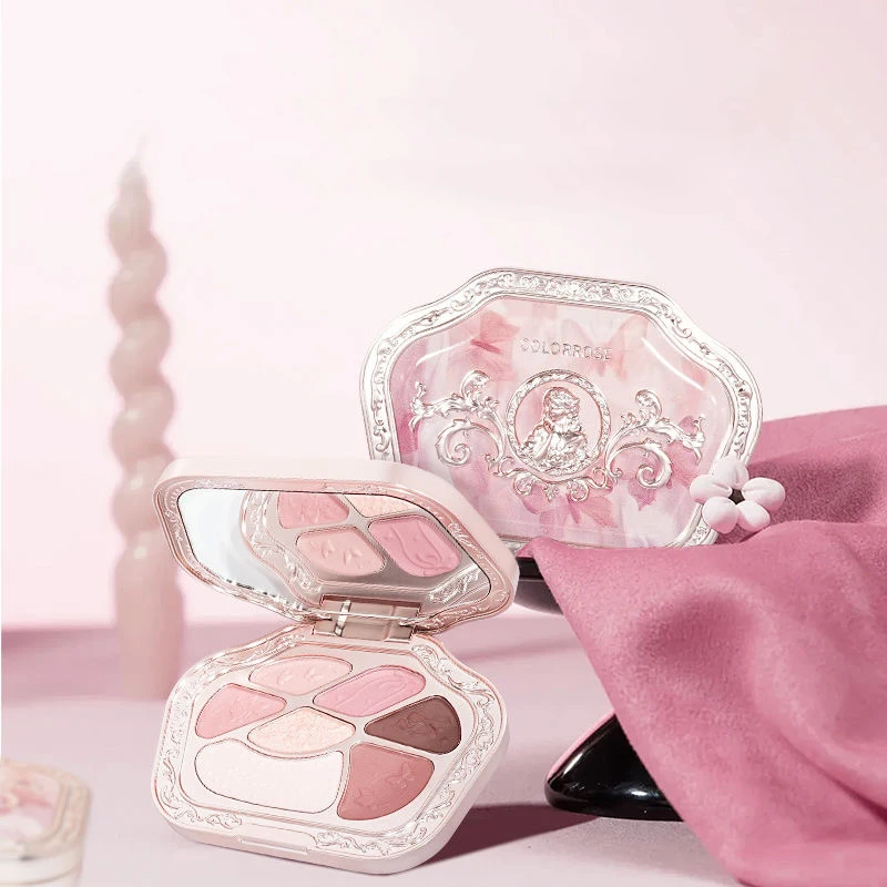 Colourrese seven color high pigment rose eye shadow palette multi-purpose brightening & matte shades eye shadow blush powder