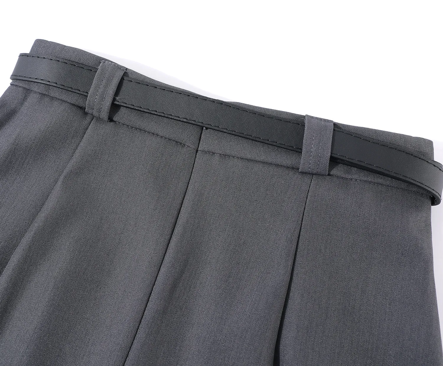 Langer Rock für Damen Herbst Winter 2026 Neuerscheinung Hochtaillierter Plisseerock mit Gürtel in Grau oder Schwarz Damenrock Bestseller – Detail 14