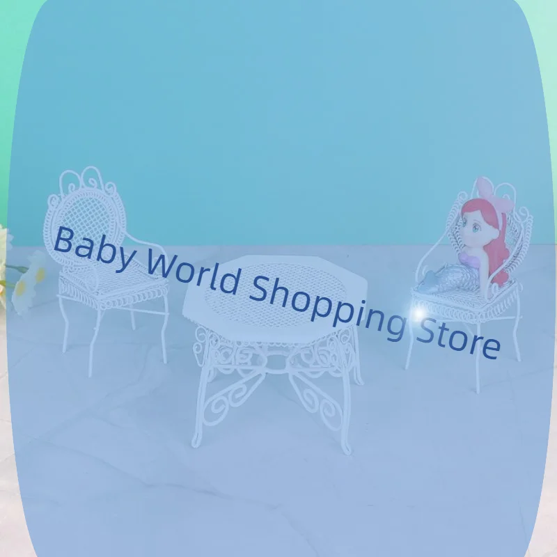 3 個シミュレーションミニ鉄八角形テーブルと椅子モデル 1/12 ドールハウスミニチュア家具セットごっこ遊びおもちゃ子供のため