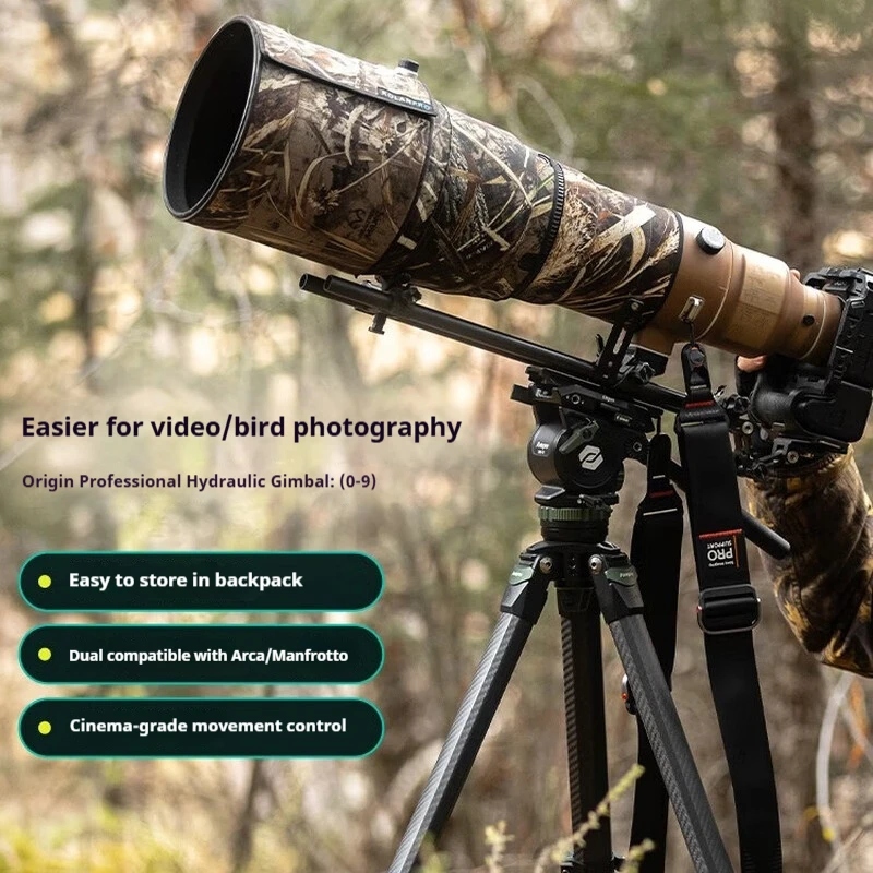 Fotopro Origin O9+MH-12 High-End Carbon Fibre Tripod with Hydraulic Pan-Tilt Head for Large-Format Cameras