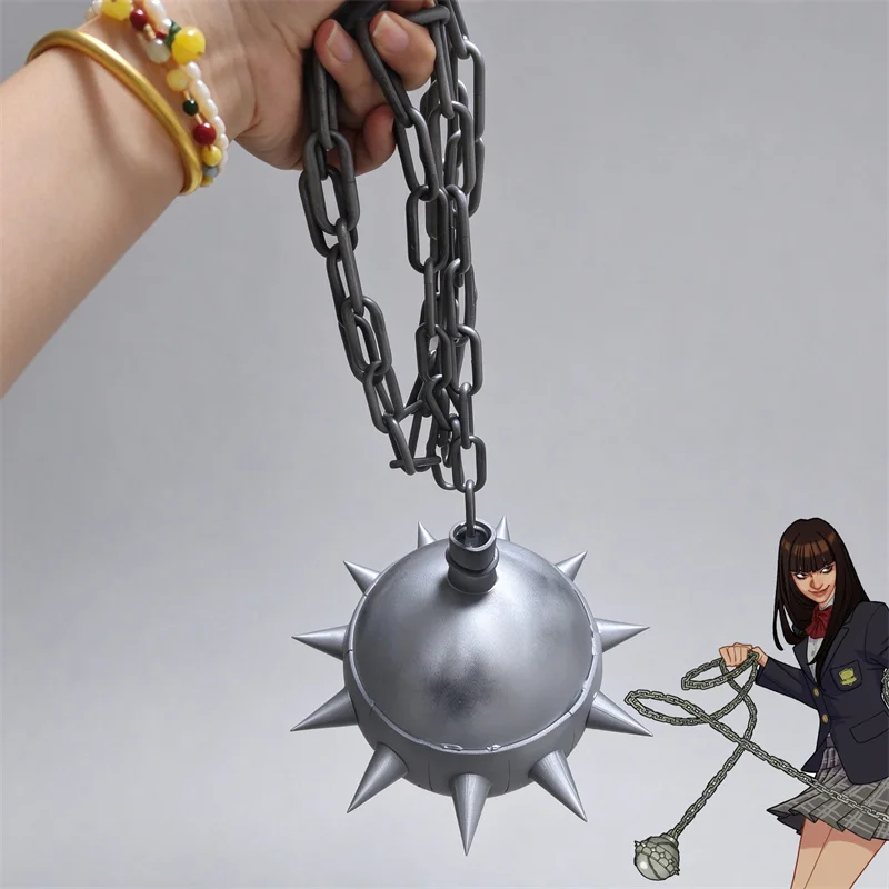 Movie Kill Bill Gogo Yubari Cosplay Meteor Hammer Prop Spiked Mace Ball Chain Halloween Party Role Play Stage Show Decoration
