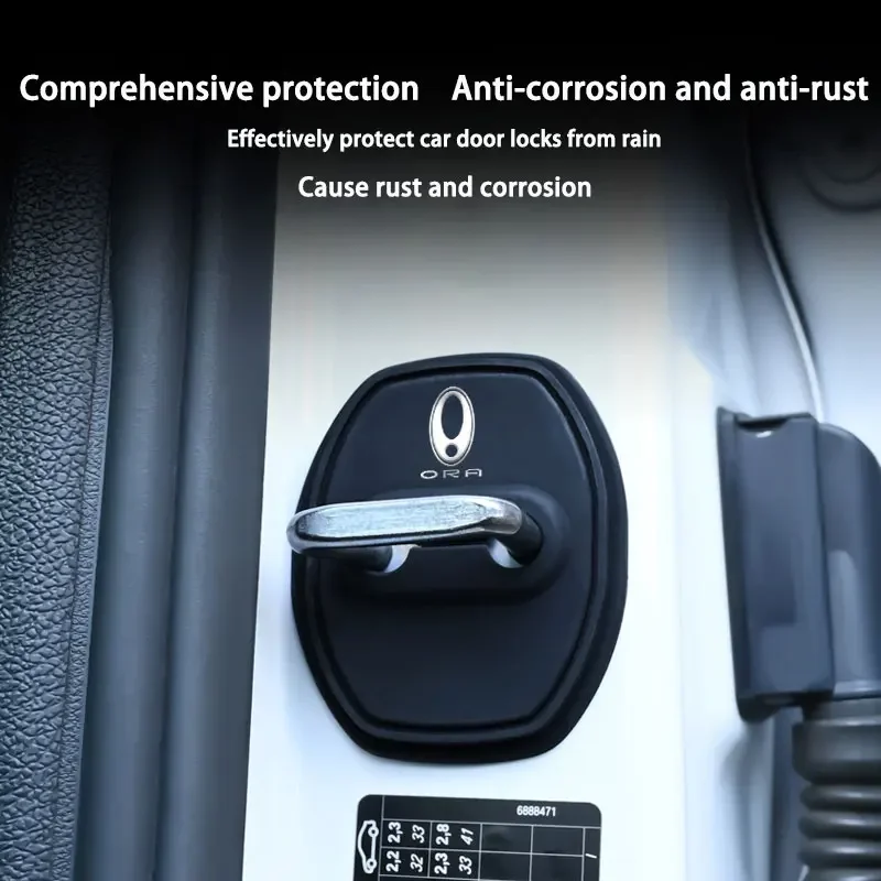 Car Door Silicone Protective Cover Door Lock Silent Anti-collision Shock-absorbing Buffer For Greatwall Ora Good Cat Car