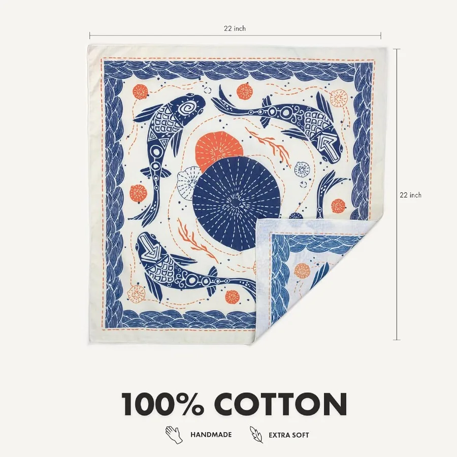 وشاح باندانا 100 قطن بملمس ناعم للغاية مثالي للمغامرات الخارجية والملابس غير الرسمية وتصفيف الأزياء لكل من الرجال