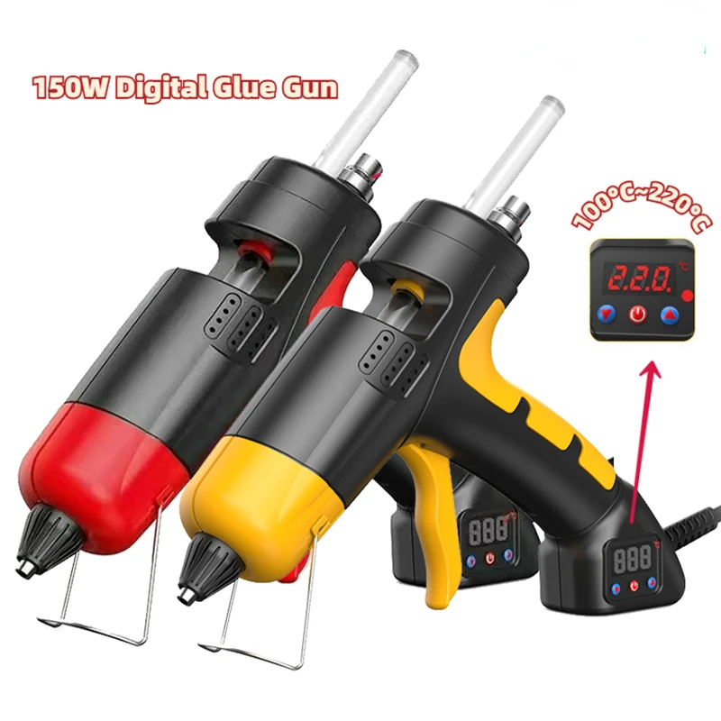 Mini Hot Melt Glue Gun Adjustable Temperature Wired Silicone Gun Red/Yellow Children\'s DIY Handmade Tools For 7mm Glue Sticks