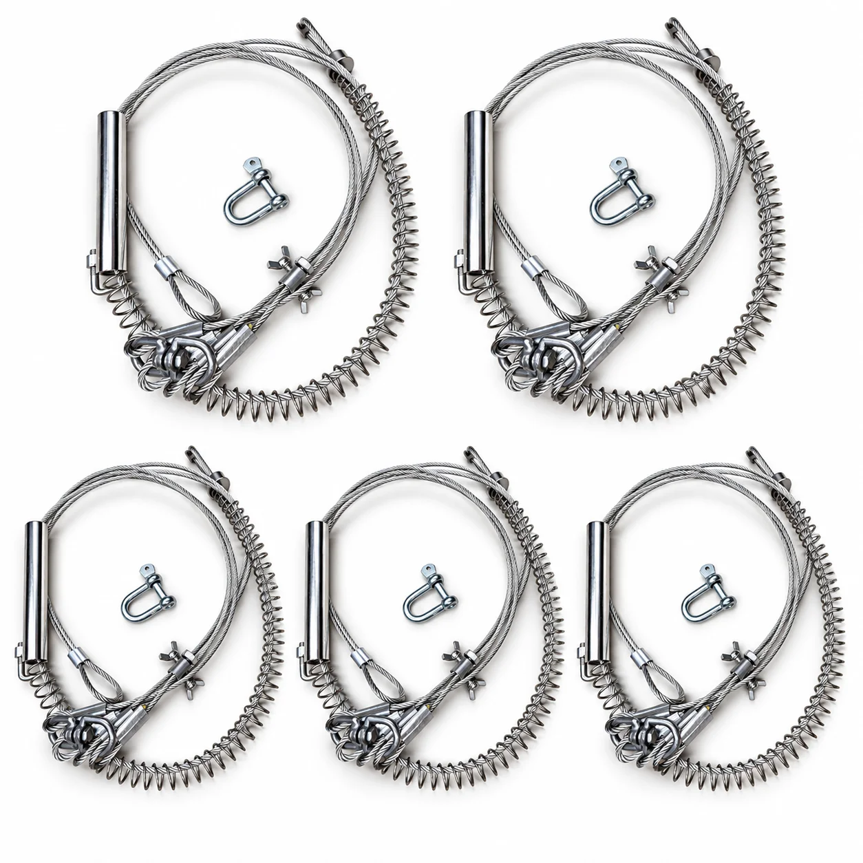 5pc Durable 4mm Diameter Wire Rope Strong Spring With Nuts Spare Parts For Wild Boar Trap