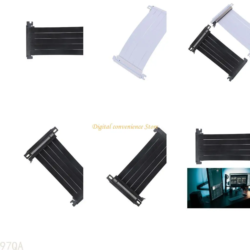 

97qa mini шасси pcie x16 кабельные карты кабельных карт с двойным обратным графическим процессором удлинители