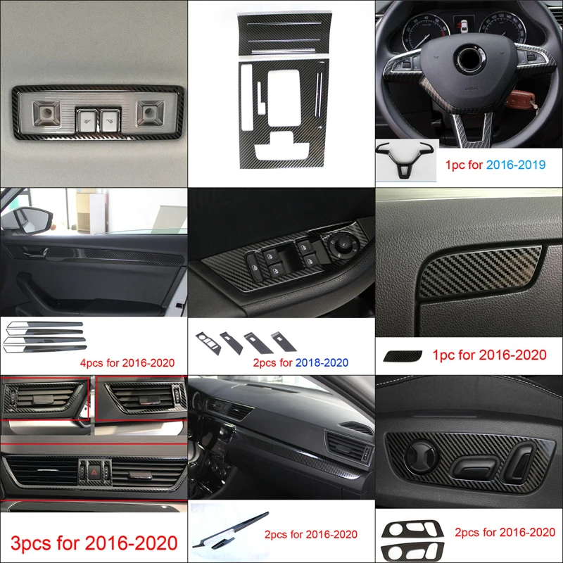 

Карбоновый узор для SKODA Superb 2016-2017 2018, автомобильные аксессуары 2019-2021, фоторамка для выпускного отверстия стекла, яркая полоса