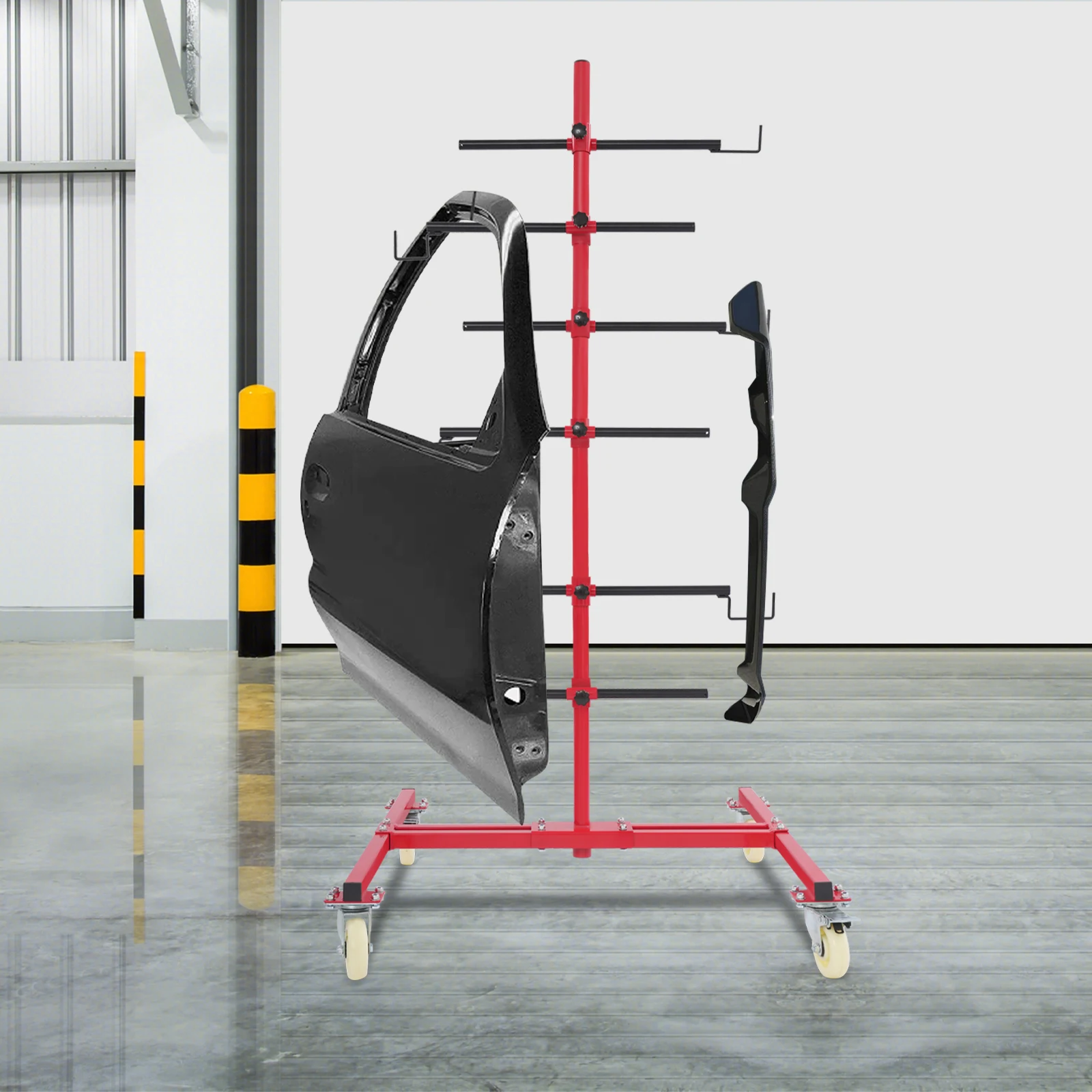 Q235 Staffa per albero in acciaio da 178 cm Staffa per albero per pittura per riparazione auto mobile a 6 ganci Pannello per carrozzeria per auto