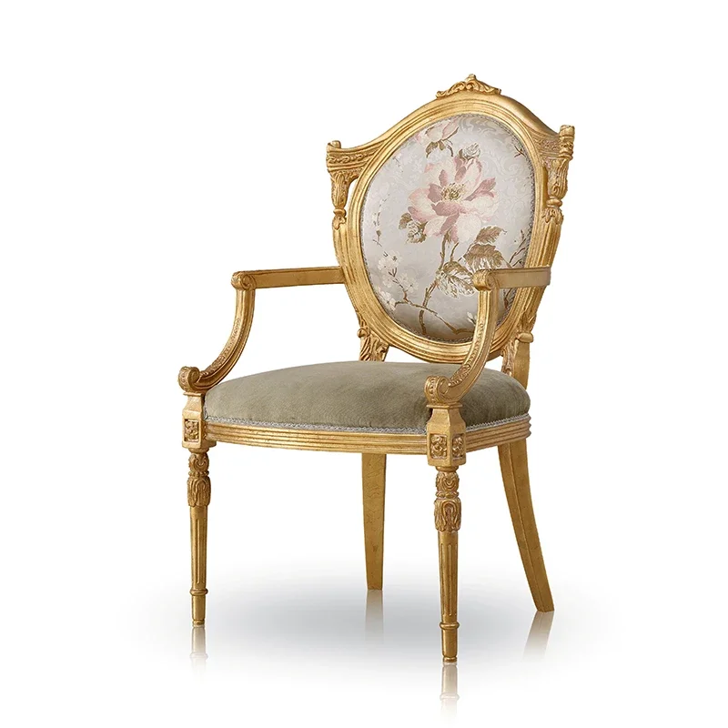 

for French Style Home Furniture Lounge Chair Classical Luxury Solid Wood Living Room Single Sofa Chairs