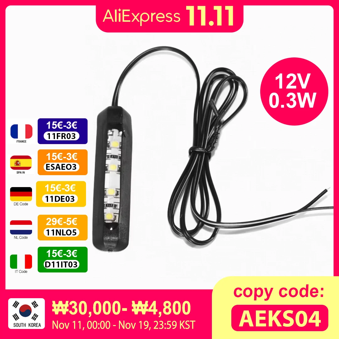 

12V 4LED Motorcycle Tail Light Rear Number Plate Light Lamp Tiny Number Plate Car License Plate Decoration Light Parts