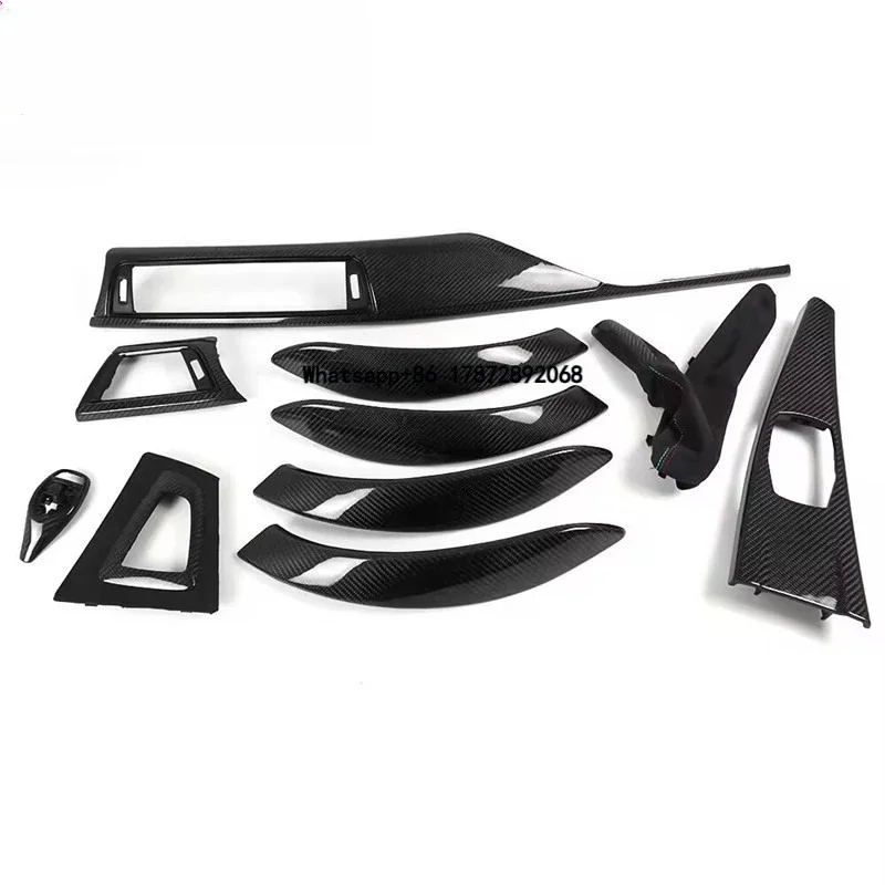 

10pc Real Dry Wet Carbon for 3 4 Series F30 F32 F34 F80 F82 F83 Real Carbon Fiber Interior Parts Dashboard Decorative Cover