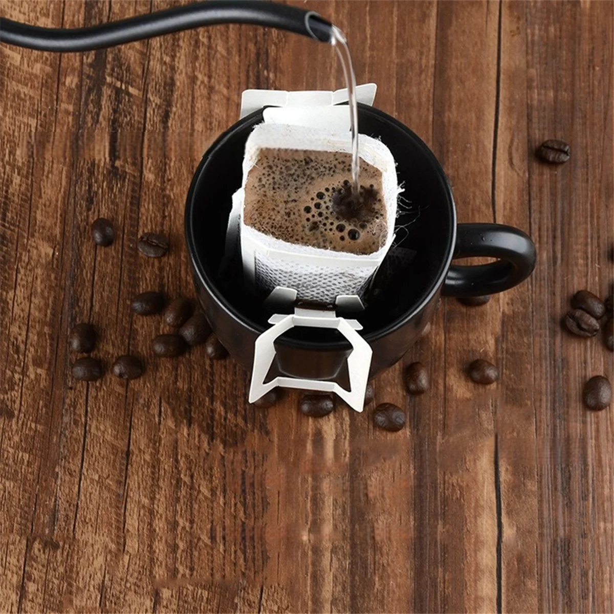 50 Uds. Bolsa de papel de filtro de café portátil, bolsa de café por goteo lateral para colgar en la oreja, filtros de café por goteo portátiles desechables