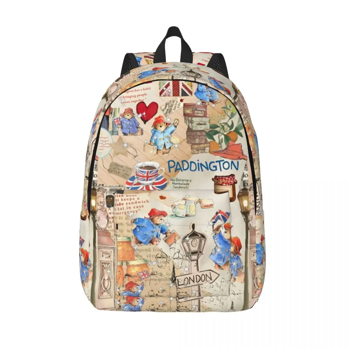 Britain Paddington Brown Bear Backpack for Men Women Student Hiking Travel Daypack Cute Movie Cartoon College Shoulder Bag Gift