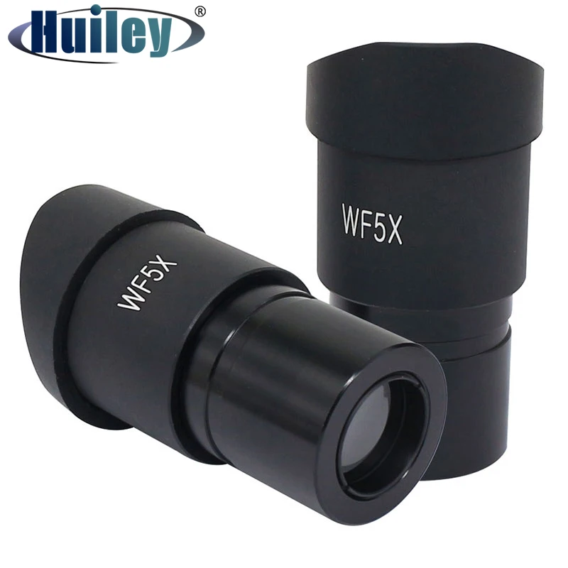 

2PCS WF5X Wide Angle Microscope Eyepiece Optical Lens Mounting Size 30 mm Field of View 20 mm with Eyecups for Stereo Microscope