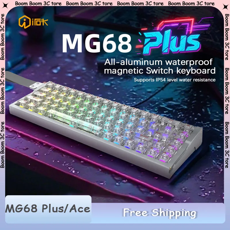

Irok MG68 ACE/Plus Magnetic Switch Aluminium Mechanical Keyboard 8000Hz RT0.005mm Wired Gaming Keyboards PC Accessories