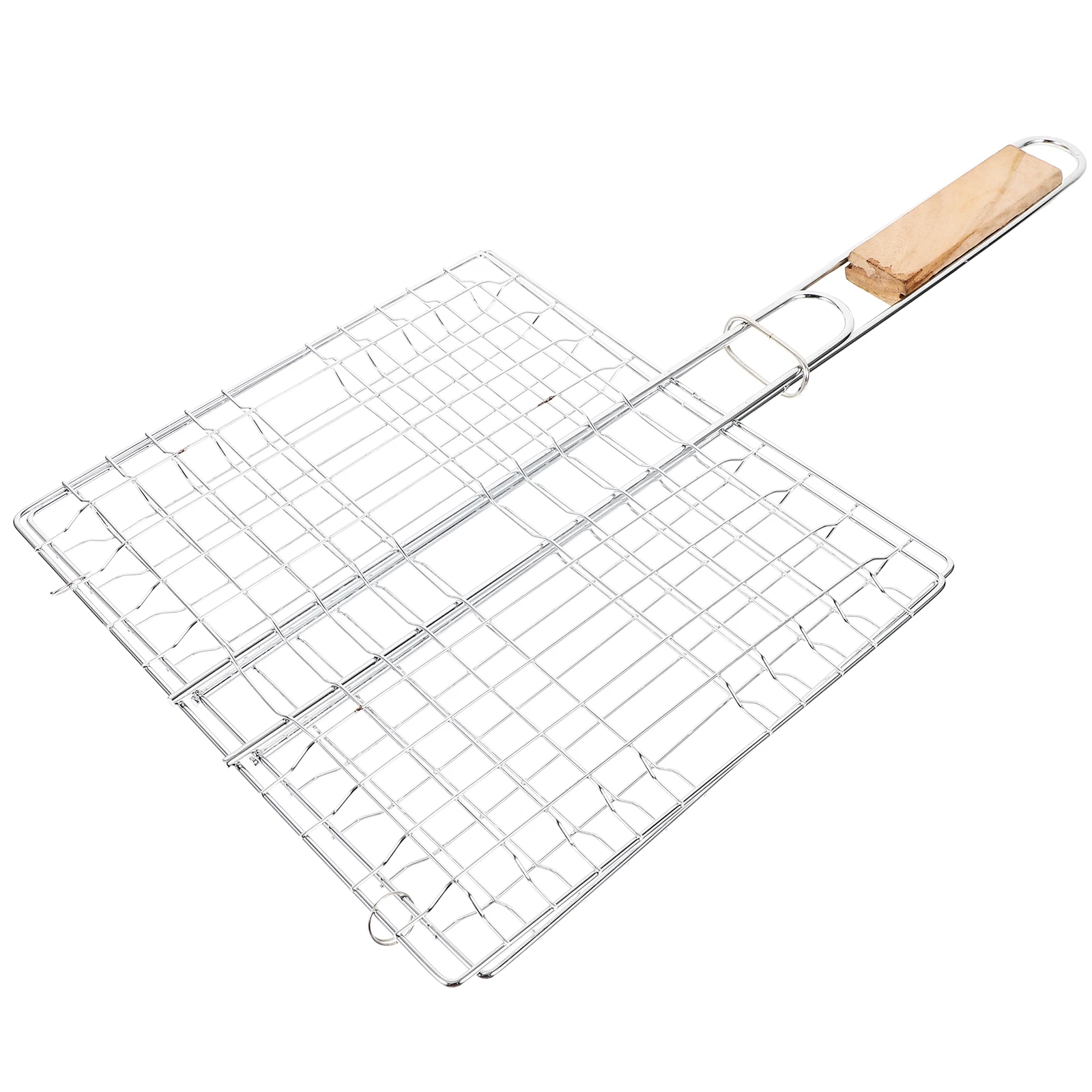 

Grilled Fish Net Barbecue Clip Tools Wire Mesh Square Baking Rack Stainless Steel BBQ